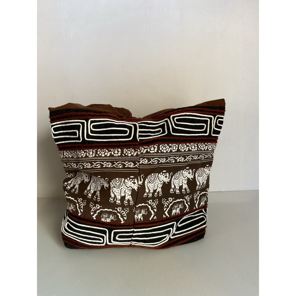 Elephant Print Boho Hobo Shoulder Bag Brown Ethnic Tribal Tote Purse - Picture 2 of 10